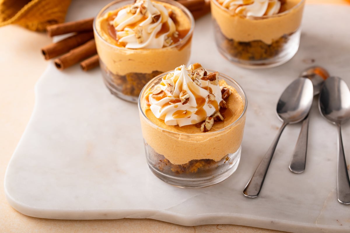 Pumpkin dessert in a cup